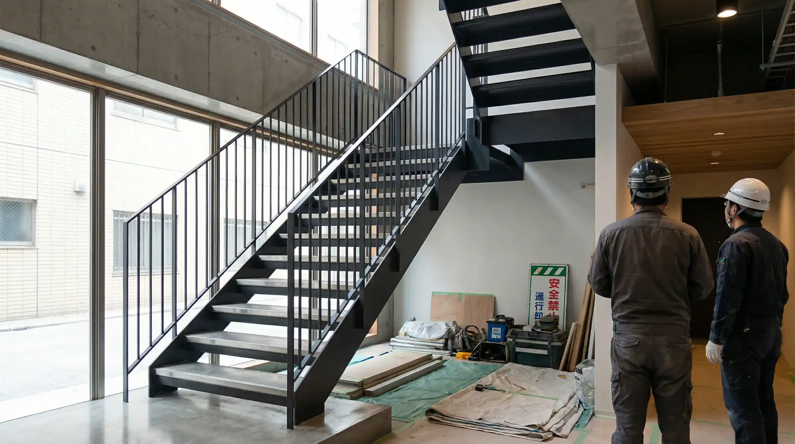 マンション共用部 鉄骨階段新設