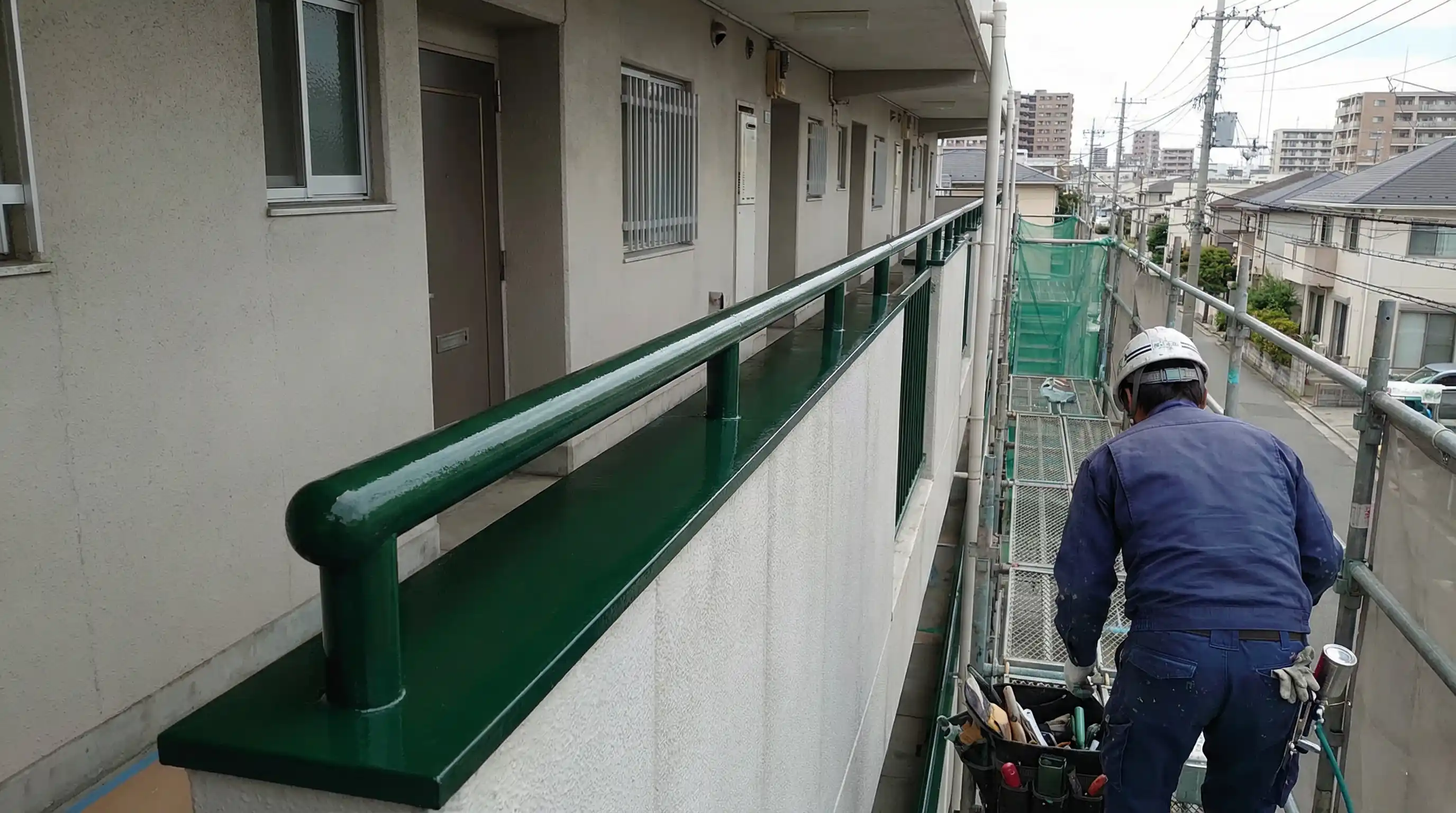 集合住宅 手摺 錆補修・塗装